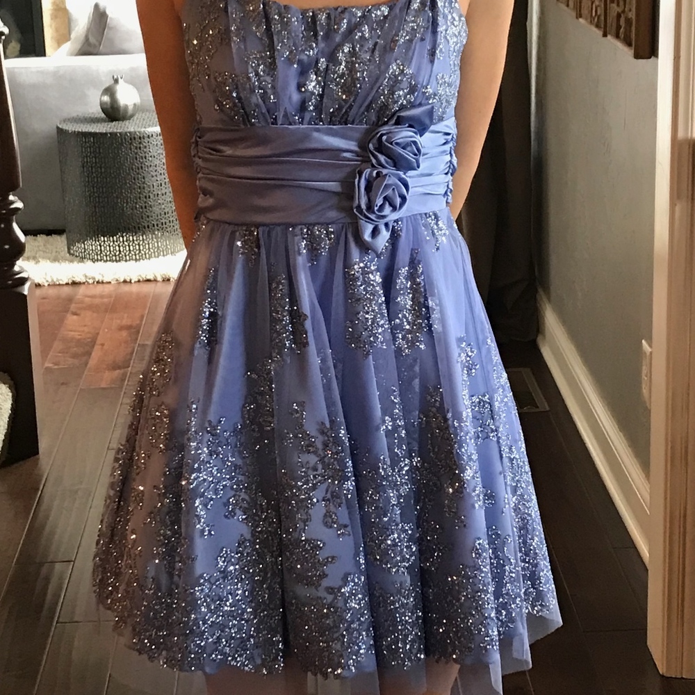 Josh & Jazz Periwinkle Blue Short Prom Dress